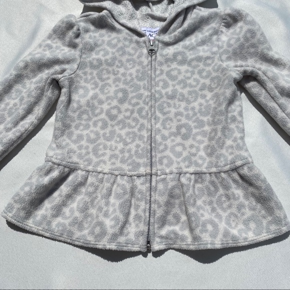 Childrens Place White/Grey Leopard Print Hoodie - Picture 5 of 15